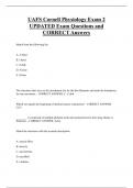 UAFS Cornell Physiology Exam 2 UPDATED Exam Questions and  CORRECT Answers