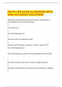  PSI PA LIFE EXAM (1) 2024/2025 WITH 100% ACCURATE SOLUTIONS