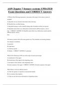 ASP Chapter 7 Sensory systems UPDATED  Exam Questions and CORRECT Answers