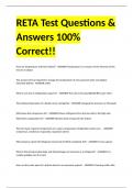 RETA Test Questions & Answers 100% Correct!!