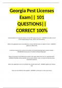 Georgia Pest Licenses Exam|| 101 QUESTIONS|| CORRECT 100%