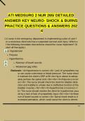 ATI MEDSURG 2 NUR 265/ DETAILED ANSWER KEY NEURO- SHOCK & BURNS PRACTICE QUESTIONS & ANSWERS 2024