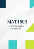 MAT1503 Assignment 5 2024