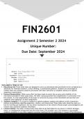 FIN2601 Assignment 2 (ANSWERS) Semester 2 2024 - DISTINCTION GUARANTEED