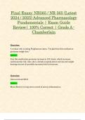 Midterm & Final Exam: NR565 / NR 565 Advanced Pharmacology Fundamentals Exam (Latest 2024 / 2025 Updates STUDY BUNDLE WITH COMPLETE SOLUTIONS) | 100% Correct | Grade A - Chamberlain