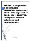 FIN2601 Assignment 2 COMPLETE ANSWERS) Semester 2 2024 - DUE September 2024 ; 100% TRUSTED Complete, trusted solutions and explanations. 