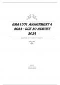 EMA1501 Assignment 4 (COMPLETE ANSWERS) 2024 - DUE 20 August 2024