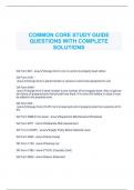 COMMON CORE STUDY GUIDE QUESTIONS WITH COMPLETE SOLUTIONS