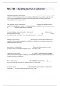 NA 701 - Substance Use Disorder Practice Question Exam With Complete Answers.