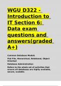 WGU D322 - Introduction to IT Section 6 Data exam questions and answers(graded A+)