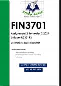 FIN3701 Assignment 2 (QUALITY ANSWERS) Semester 2 2024