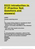 D322 Introduction to IT (Practice Test Questions and answers).