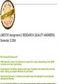 LME3701 Assignment 2 RESEARCH (QUALITY ANSWERS) Semester 2 2024 solutions