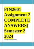 FIN2601 Assignment 2 COMPLETE ANSWERS) Semester 2 2024 - DUE September 2024 ; 100% TRUSTED Complete, trusted solutions and explanations.