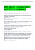 RTF Study Test Questions with Correct Answers