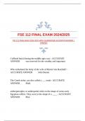 FSE 112 FINAL EXAM 2024/2025 WITH GUARANTEED ACCURATE ANSWERS |VERIFIED