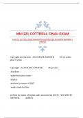 MUI 221 COTTRELL FINAL EXAM WITH GUARANTEED ACCURATE ANSWERS |VERIFIED