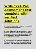 WGU-C224 Pre Assessment test complete with verified solutions