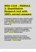 WGU C224 - MODULE 3 Quantitative Research test with 100- correct answers.