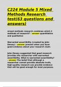 C224 Module 5 Mixed Methods Research test(63 questions and answers)