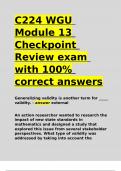 C224 WGU Module 13 Checkpoint Review exam with 100- correct answers