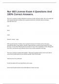  Nur 402 License Exam 4 Questions And 100% Correct Answers.