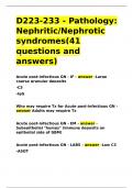 D223-233 - Pathology Nephritic Nephrotic syndromes(41 questions and answers).