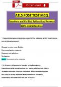 Post Test ATLS MCQ (2024 / 2025) Questions and Verified Answers, 100% Guarantee Pass