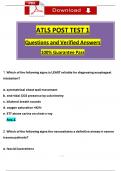 ATLS Post Test 1 Questions and Verified Answers (2024 / 2025), 100% Guarantee Pass