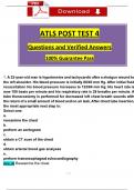 ATLS Post Test 4 Questions and Verified Answers (2024 / 2025) 100% Guarantee Pass