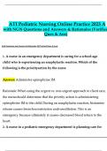 ATI Pediatric Nursing Online Practice 2023 A with NGN Questions and Answers & Rationales (Verified Ques & Ans)