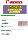 ACLS Post Test 1 Questions and Verified Answers (2024 / 2025) 100% Guarantee Pass