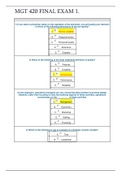 MGT 420 FINAL EXAM 1. | 100% CORRECT