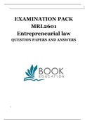 Exam (elaborations) MRL2601 - Entrepreneurial Law QUESTION PAPERS AND ANSWERS FROM JUN2016 TO NOV2020