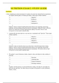 NUTRITION EXAM 2: STUDY GUIDE questions with correct answers