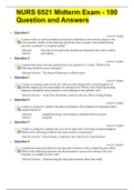 NURS 6521 Midterm Exam - 100 Question and Answers | Already Graded A 