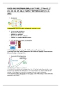 Summary Food And Metabolism, ISBN: 978-3-319-59179-7, Subject code: WBBY041-05