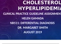 NR 511 Week 7 CPG Presentation – Cholesterol – Hyperlipidemia:Chamberlain College Of Nursing