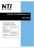 Paper Sociale ontwikkeling van het kind met cijfer 10