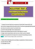 ACLS Post Test 3 Questions and Verified Answers (2024 / 2025) 100% Guarantee Pass