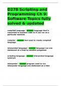 D278 Scripting and Programming Ch 9 Software Topics fully solved & updated