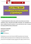 (2024 / 2025) ACLS Mock Exam and ACLS Final Exam Questions and Verified Rationalized Answers, 100% Guarantee Pass