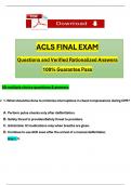 ACLS Final Exam (2024 / 2025) Questions and Verified Answers, 100% Guarantee Pass