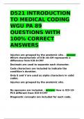 D521 INTRODUCTION TO MEDICAL CODING WGU PA 89 QUESTIONS WITH 100- CORRECT ANSWERS