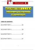 ACLS Post Test 1, 2, 3 & 4 Actual Questions with Verified Answers (2024 / 2025), 100% Guarantee Pass