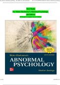 Test Bank For Nolen-Hoeksema's Abnormal Psychology, 9th Edition All Chapters - 2024 ISBN: 9781265316037 Newest Version Pdf.