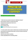 ACLS Post Test 4 Actual Questions with Verified Answers (2024 / 2025), 100% Guarantee Pass