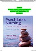 Test Bank - Psychiatric Nursing: Contemporary Practice, 7th Edition (Ann Boyd,), Chapter 1-43 | All Chapters 2024 ISBN: 9781975161194 Newest Version pdf.