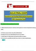 ACLS Final Exam (2024 / 2025) Actual Questions with Verified Answers, 100% Guarantee Pass