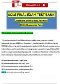 ACLS Final Exam TEST BANK (2024 / 2025) 400+ Actual Questions with Verified Answers, 100% Guarantee Pass